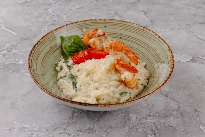 Ризотто со шпинатом и креветками 350гр.