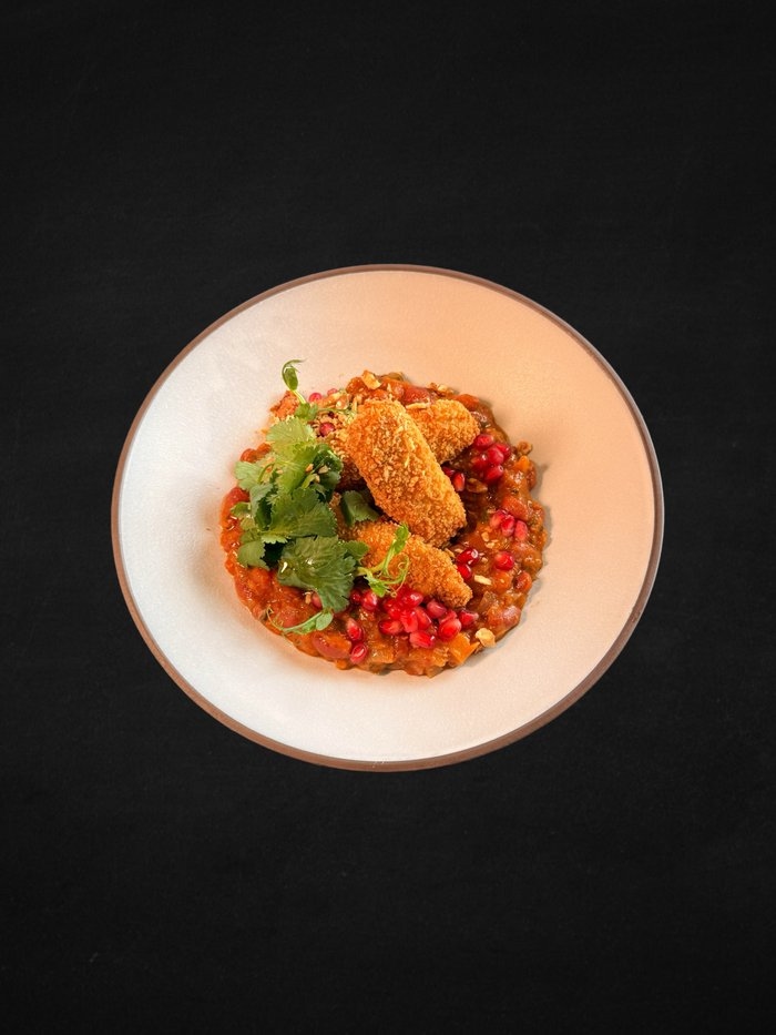 Лобио с хрустящим тофу